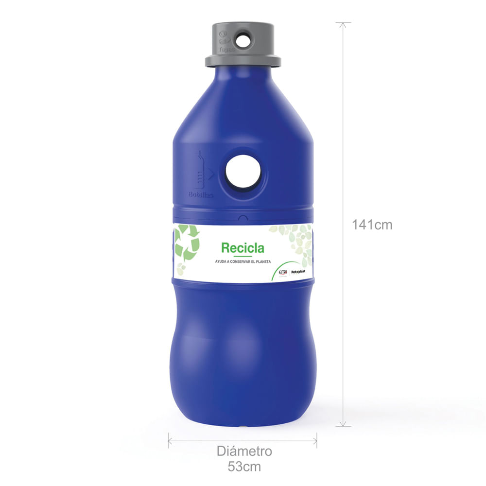 Ecobotella plástica 153 L Azul Ecobotella 153L Azul-Gris - Imagen 3