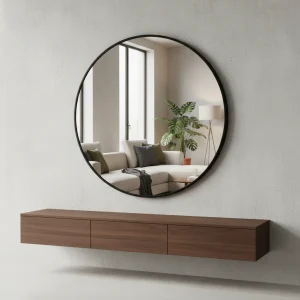 Espejo Redondo Circular 50 Cm Marco Hierro Homilu
